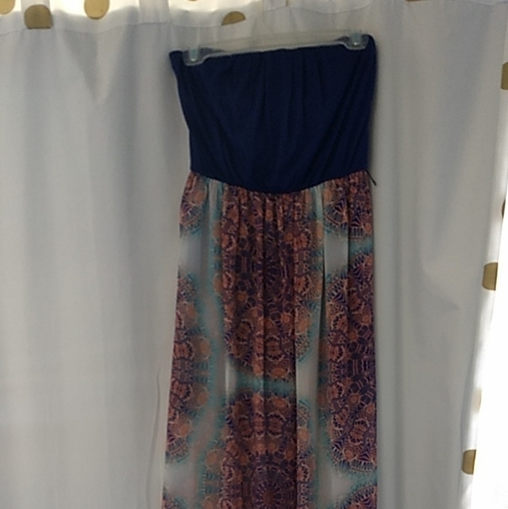 Strapless maxi dress